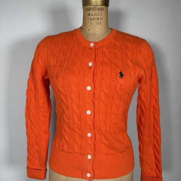 Polo Ralph Lauren Cable Knit Cotton Crew Neck Cardigan - Picture 1 of 7